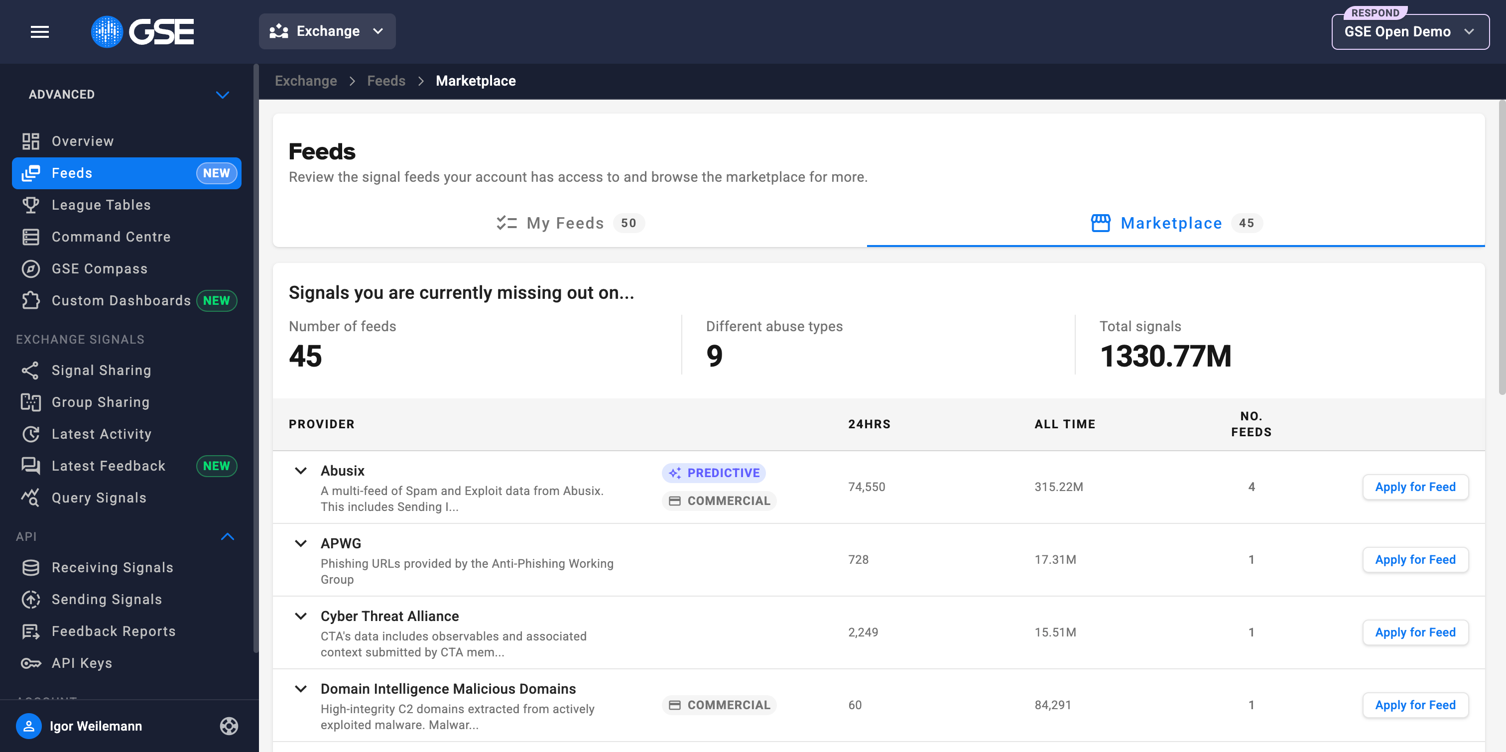 Access Dozens of Threat Intelligence Feeds
